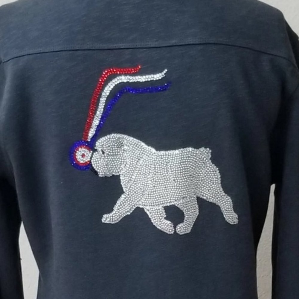 Bulldog Breed Dog Jacket in Swarovski Crystals + Show | Size S Small